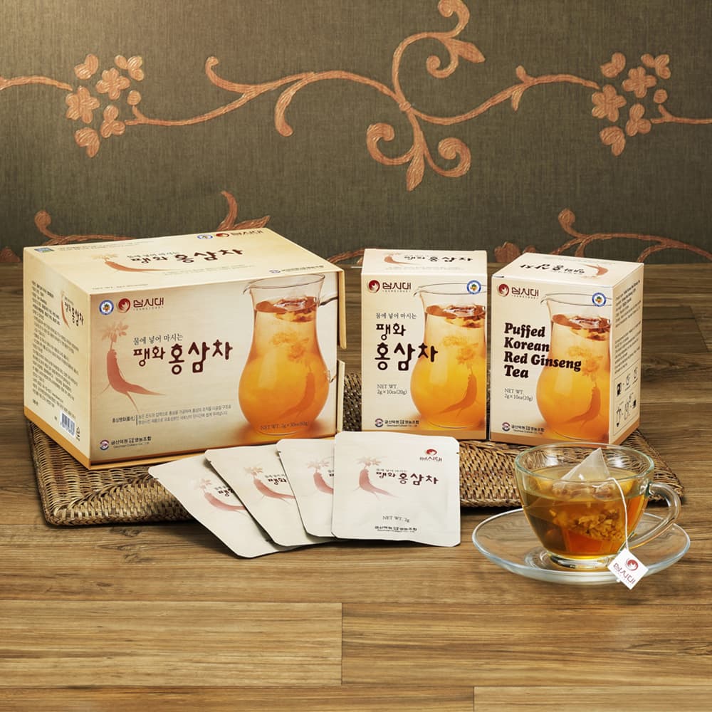 PUFFED RED GINSENG TEA Korean Extract Health Herb Paperbag